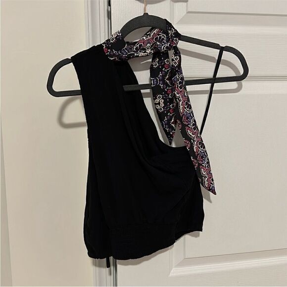 Free People Caroline Black Mock Neck One-Shoulder Top - Picture 11 of 12